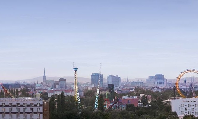 Skyline von Wien mit dem Riesenrad