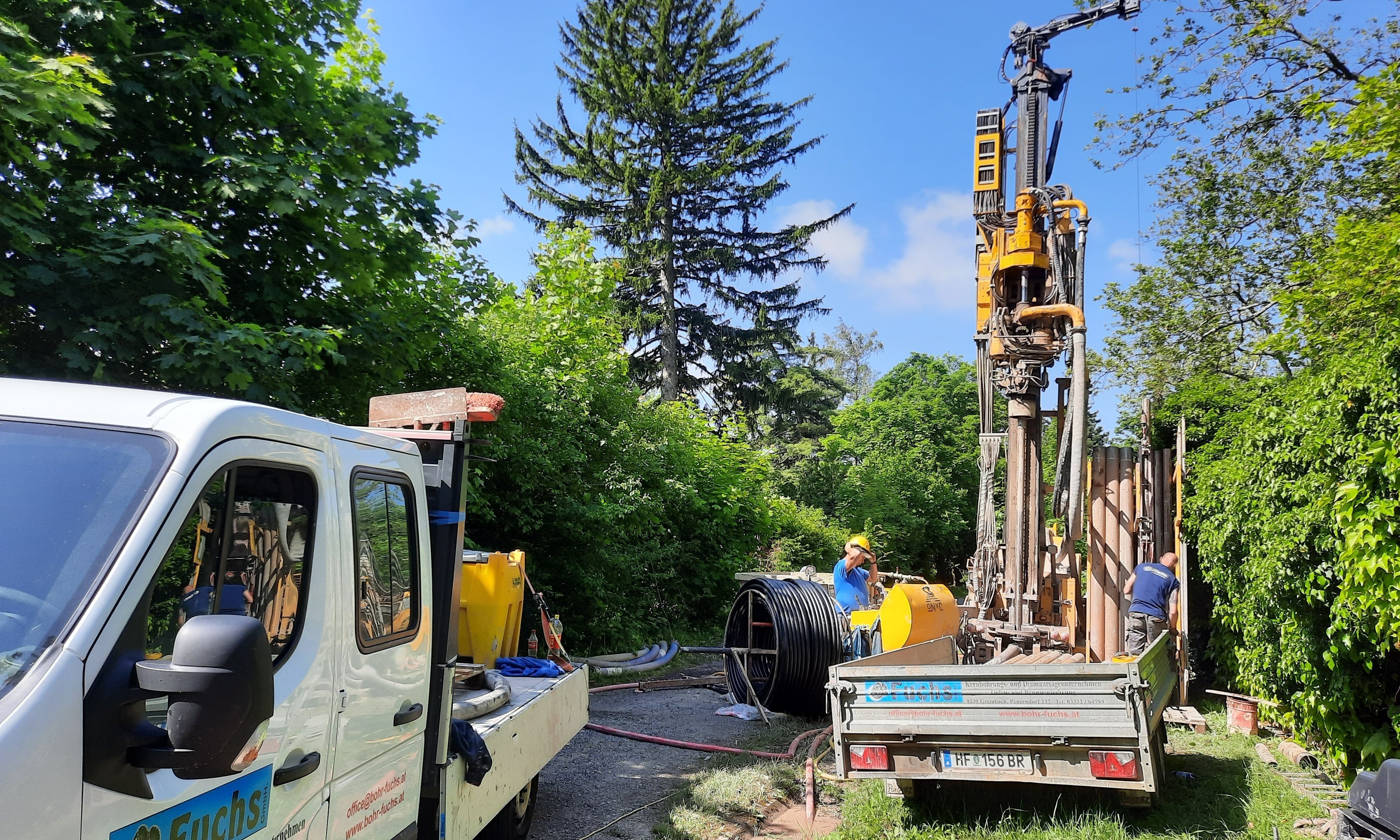 Geothermie Bohrmaschine im Einsatz